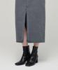 Musinsa Standard Woman Women'S Front Slit Denim Long Skirt [Gray]