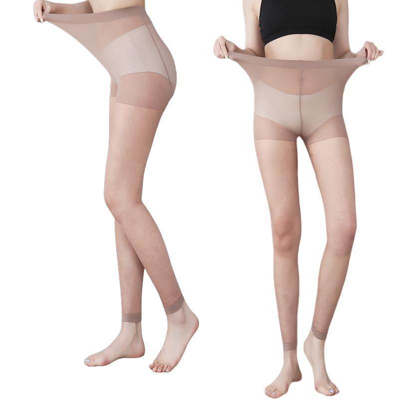 Summer Women'S Sheer Footless Pantyhose Plus Size Footless Tights For Weight 132-276 Lbs Full Length 105Cm For Tall People