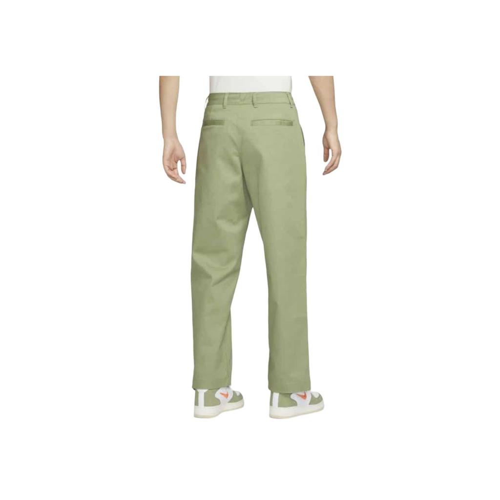 Nike Solid Color Logo Embroidered Loose Straight-Leg Casual Pants Men Bottoms Oil-Green FD0406-386
