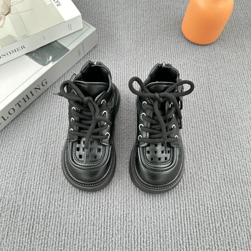 

Детская обувь Дизайнерский Британский стиль Мягкая подошва Повседневные сандалии Модная Универсальная Нескользящая обувь Летняя Комфортная Дышащая обувь 25insole15.5cm чёрный