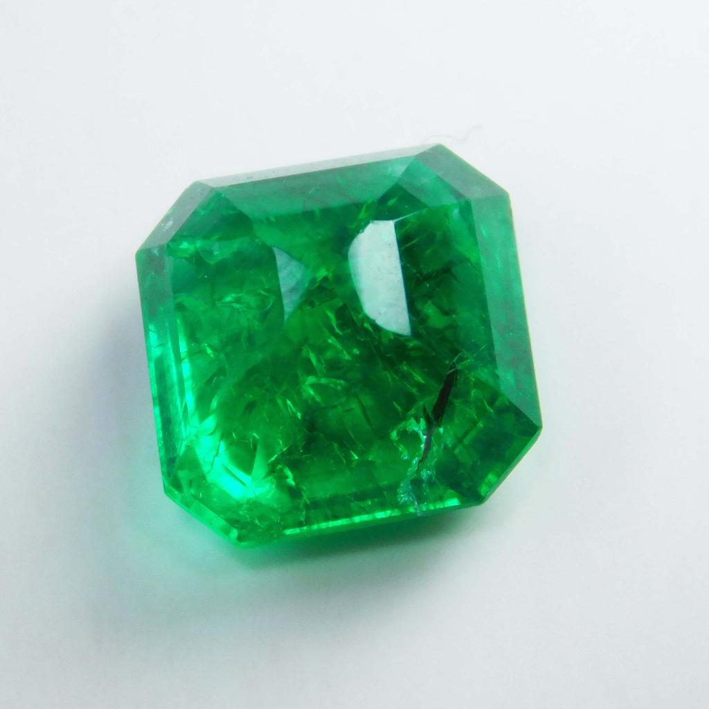 9 Ct Natural Loose Gemstone Green Emerald Colombian Square Cut CERTIFIED Emerald MULTTIQ39
