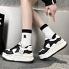 Leather Women's Casual Shoes Spring New Thick-soled Inner Height Increase White Shoes Thick Baseplate Shoes Sports Shoes