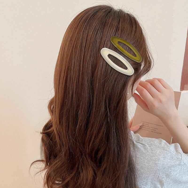 5PCS/set Women Oval Hair Clips Side Bangs Fix Barrettes Female Ladies Girls Headwear Hairpins Fashion Hair Accessories Gifts New