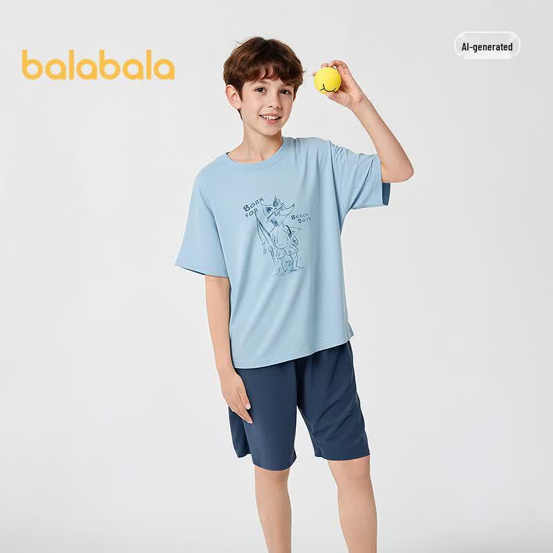 Balabala Boys' Short-Sleeve Summer Pajama Set