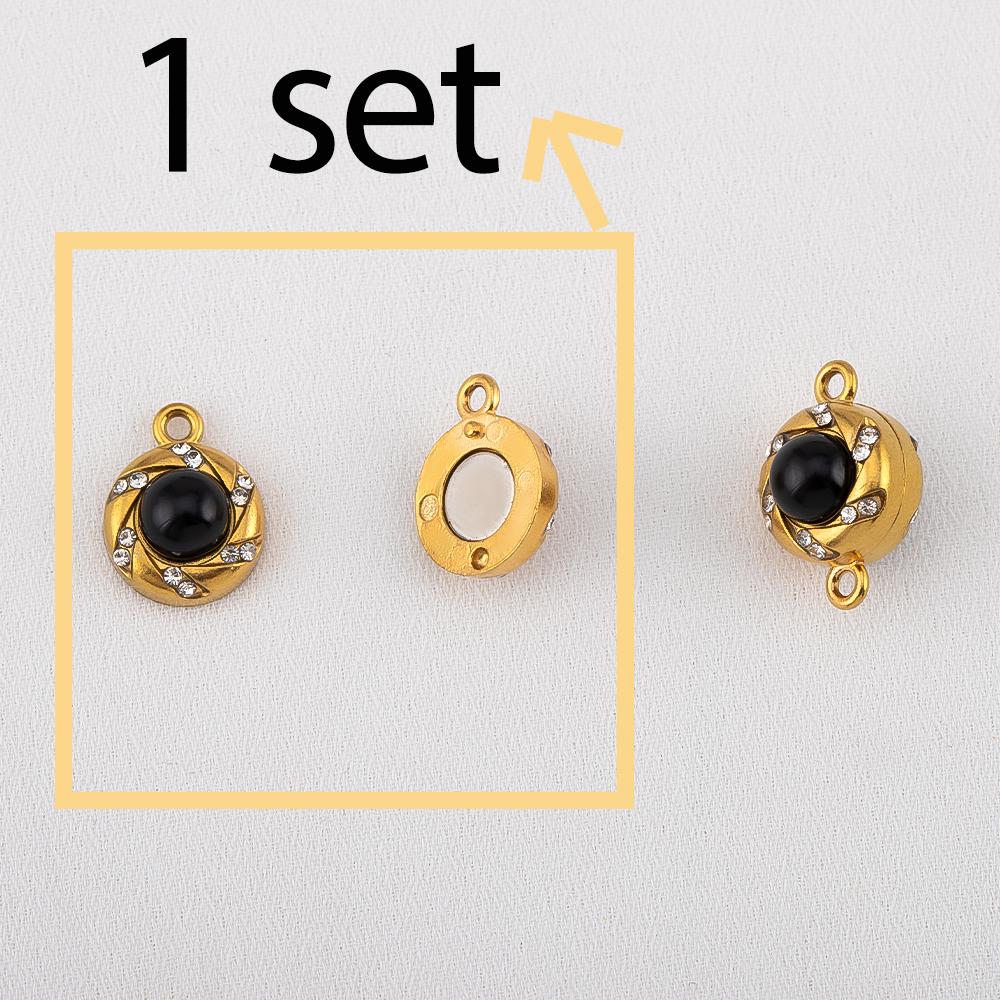1Set Magnetic Buckle Stainless Steel Round Heart Clasp Flower Connector Bracelet Necklaces Jewelry Making DIY End Converter