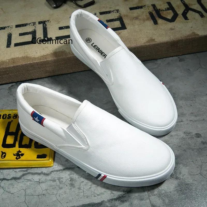Men Shoes Casual Canvas Four Seasons Slip-on Unisex Man Fashion Walk Sneakers Flats Breathable Light Black Lovers Shoes Footwear