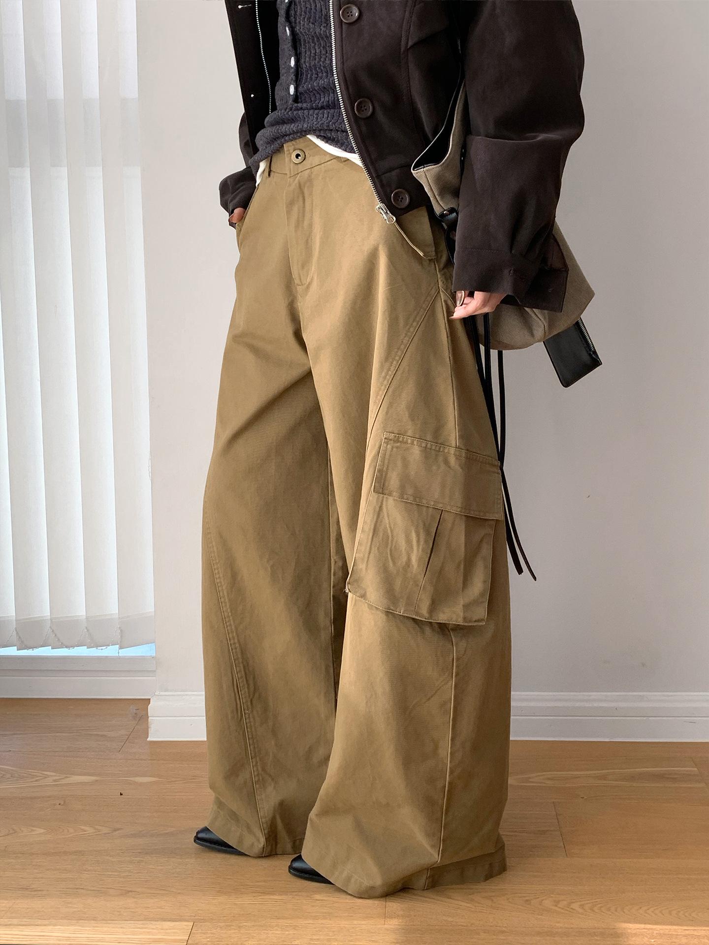 

Dorothy Four Seasons Retro Women s Vintage Straight-Leg Distressed Work Pants XS хаки