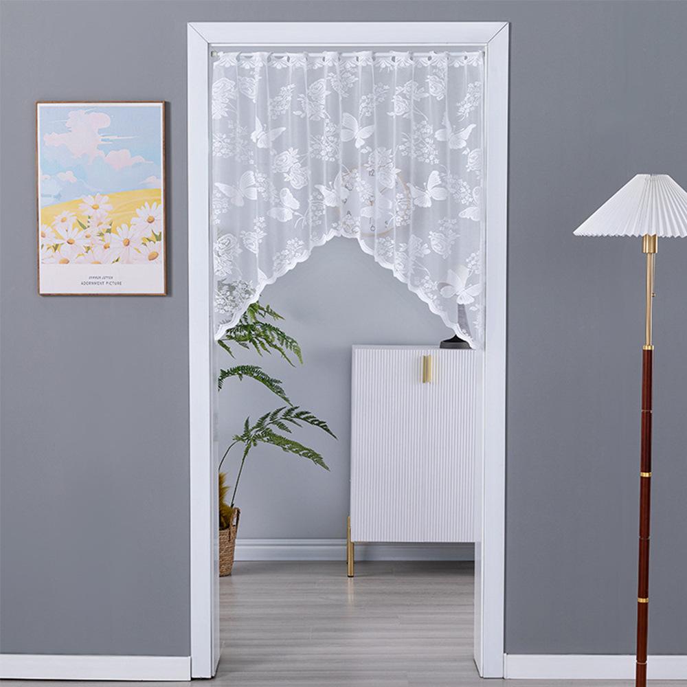 Finished Lace Woven Butterfly Flower Door Curtain Door Frame Curtain Head Small Window Short Curtain Small Curtain