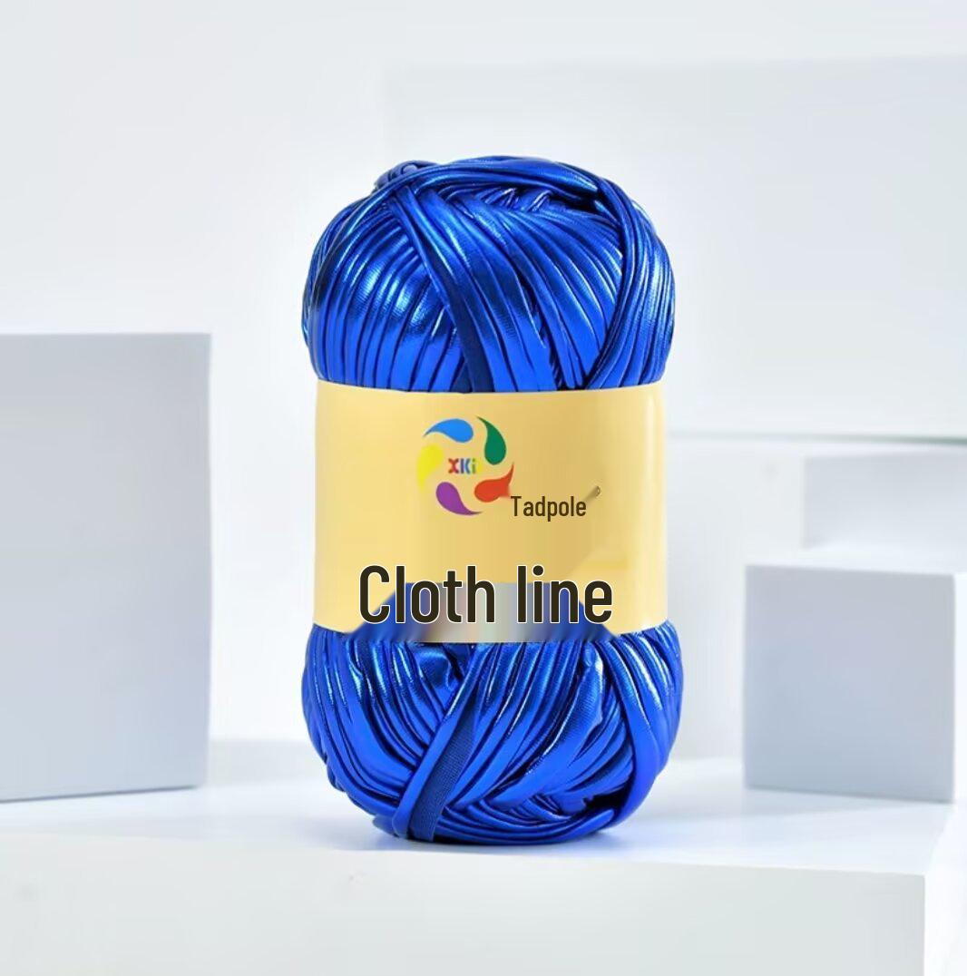 

Металлизированная блестящая пряжа из ткани «головастик» для вязания сумок и шляп своими руками королевский синий