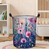 1pc, Colorful Flowers Laundry Basket Floral Art Laundry Hamper Funny with Handle Foldable Portable Clothes Storage Basket Storage Bag for Laundry Room