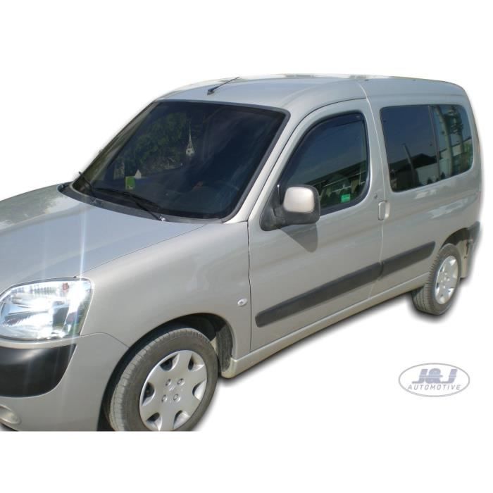 Air Deflectors - J&J AUTOMOTIVE - Heko - Smoked - For Citroen Berlingo 2-P. 2002-2008 - Easy Installation