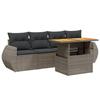 VidaXL Salon de Jardin avec Coussins 5 pcs, Canapés de Terrasse, Ensemble de Meubles de Patio, Mobilier d'Extérieur, Gris 3272075