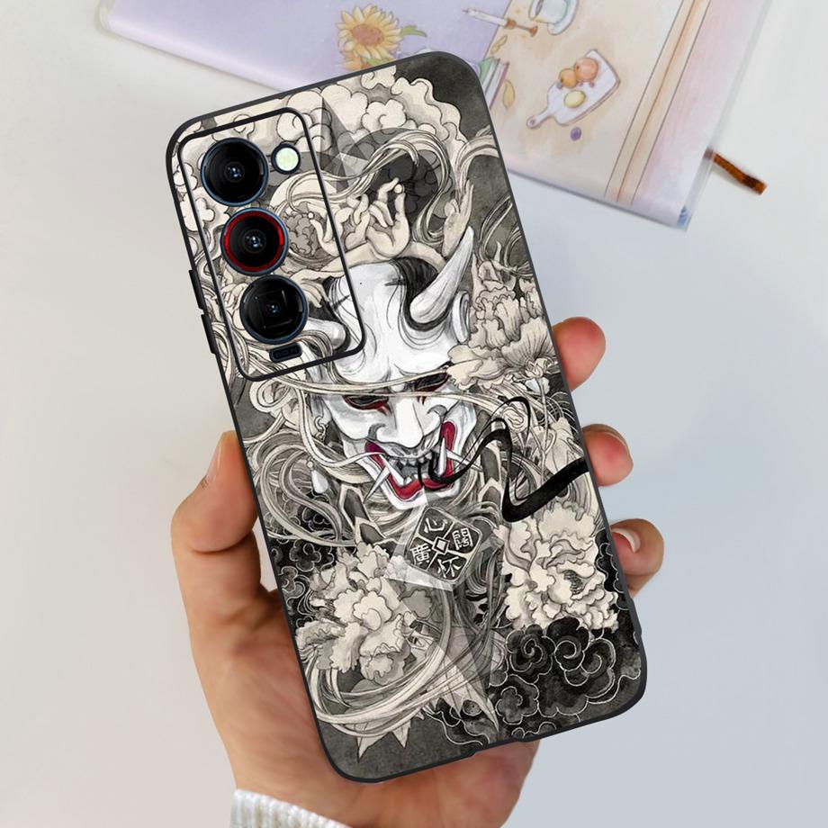 For Tecno Camon 18 P 18 Premier Camon18 Phone Case Capa Soft Liquid Silicone Bumper Etui Animals Flower Printed Funda Camon18