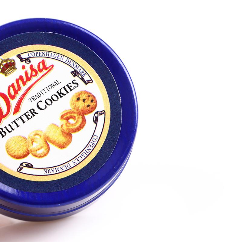 1 יחידות 1/12 בית בובות מיניאטורי קוקי דנית כחול סט קופסת פח אביזרי מטבח