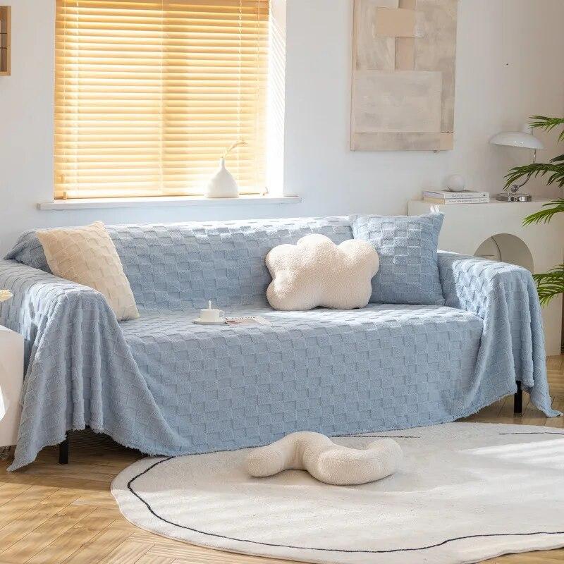 Culoare Solidă Jacquard Catifea Secțională Husă de Sofa Iarnă Super Moale Pluș Husă de Sofa Gros Non-alunecare Huse de Canapea pentru Camera de Zi