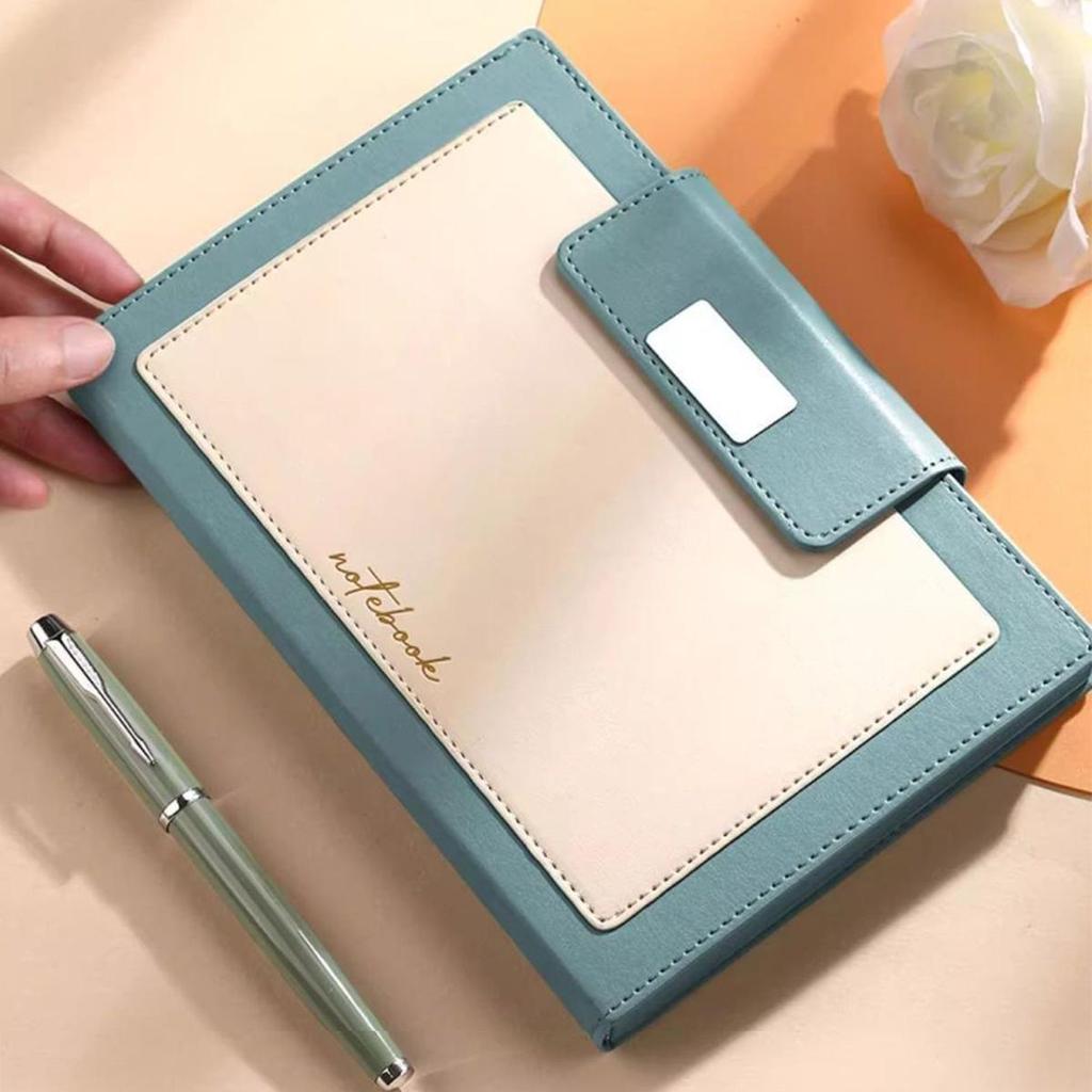 A5 Leather Buckle Business Notebook, Work Meeting Record Book, Student Subject Notebook, Thickened Diary, Lined Pages, Travel Log, 100 Sheets