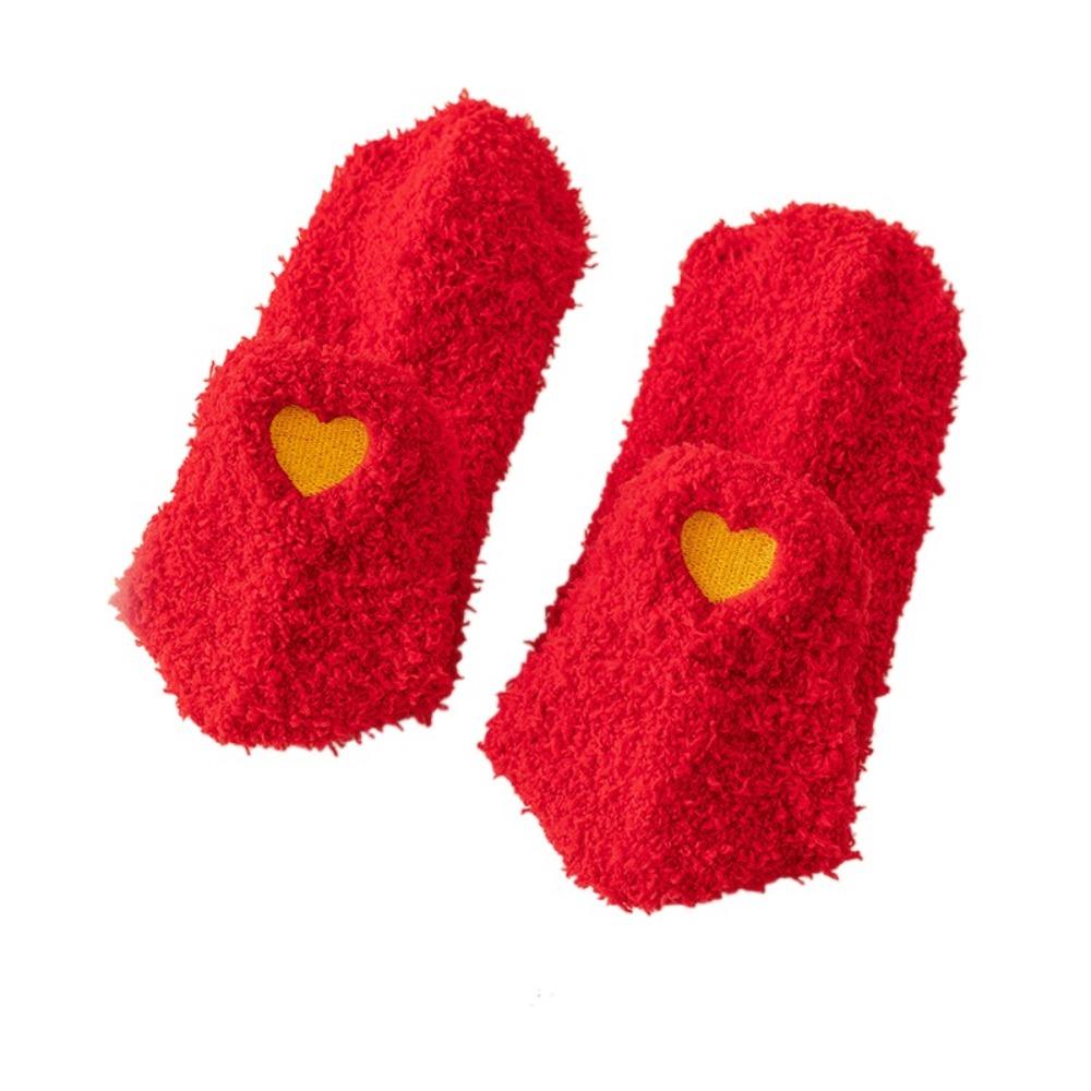 

Cartoon New Year Socks Embroidery Mid Tube Socks Cute Red Plush Sock Sleeping Style 5