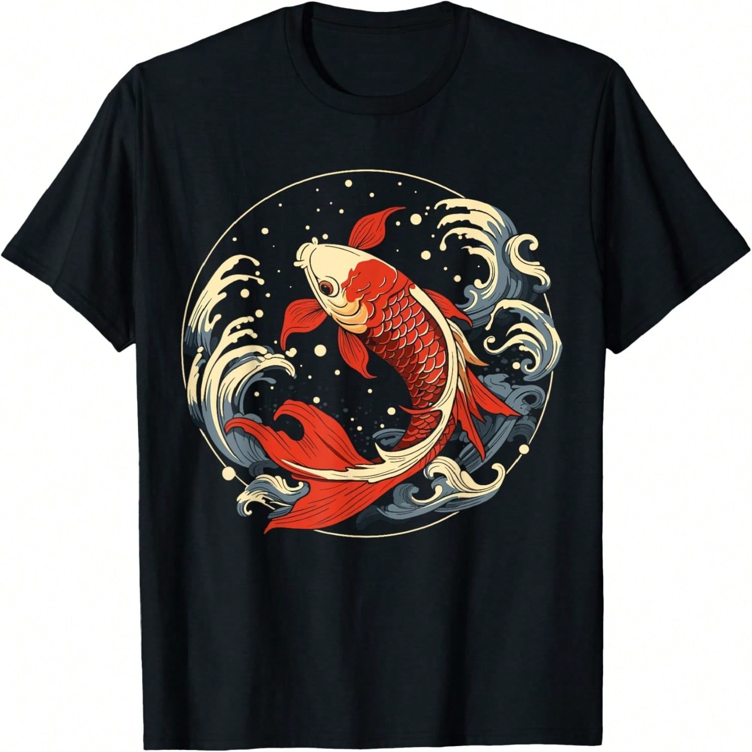 Koi Art Fish Pond Red Flower Koi T-Shirt S разноцветный