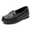 Fashion Spring Soft Soled Mother Black Single Shoes Genuine Leather Non-slip Casual Comfortable Middle-aged Ladies Flat Shoes Women Shoe