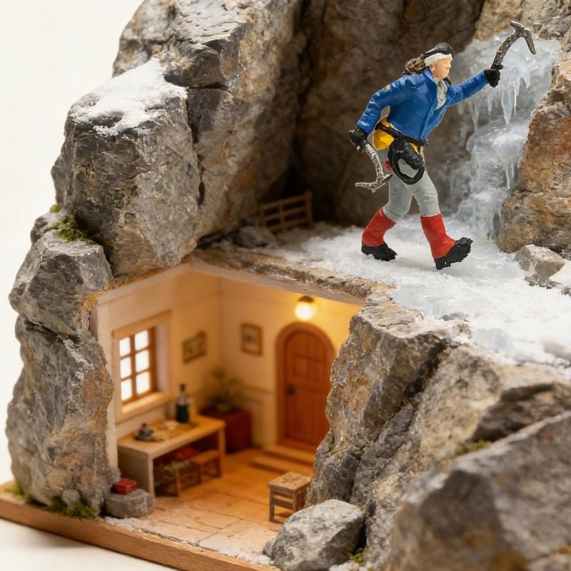 1:87 Scale Miniature Hiking Backpackers Rock Climbing Resin Figurines For Home Decors And Model Displays