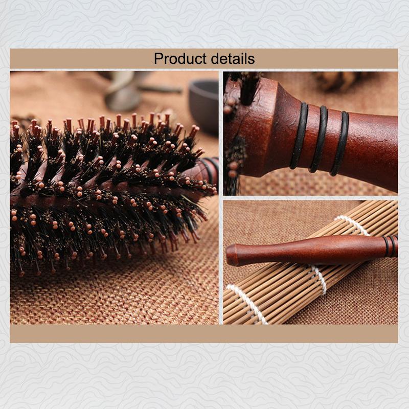

Профессиональная антистатическая расческа для вьющихся волос из кабаньей щетины, круглая расческа для укладки волос, салон красоты, парикмахерская, щипцы для завивки волос