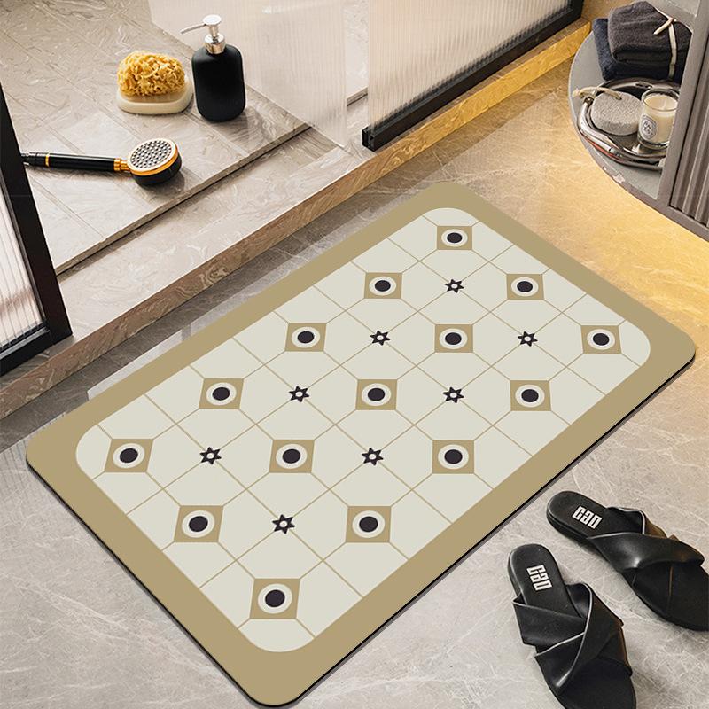 Ретро и Минималистичный Впитывающий Коврик для Ванной Комнаты Нескользящий Коврик для Прихожей Богема Геометрический Узор Домашний Декор 30x40cm