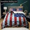 3D Print National Flag Duvet Cover Set King Size American Flag Bedding Set for Teens Adults Microfiber Single Double Quilt Cover
