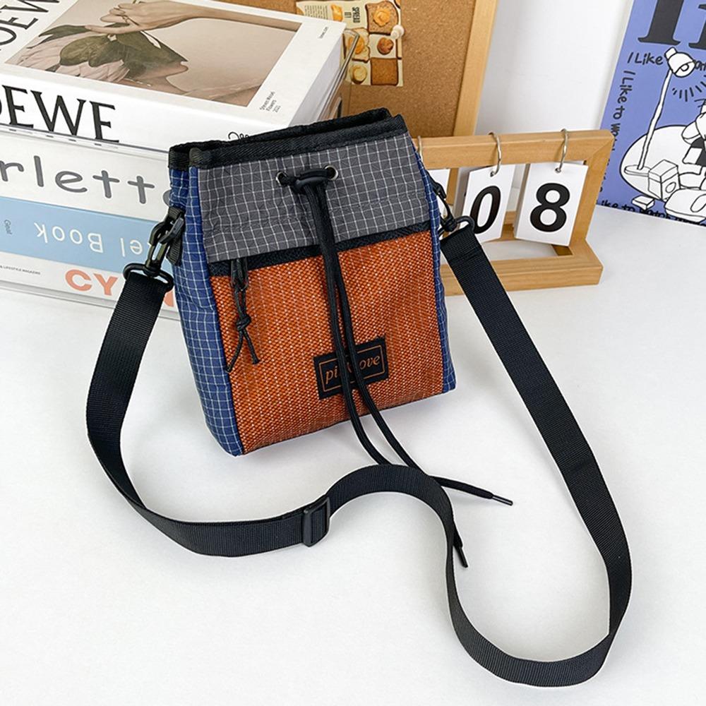 Sports Crossbody Phone Pouch Korean Style Patchwork Square Bag Casual Nylon Shoulder Bag Man