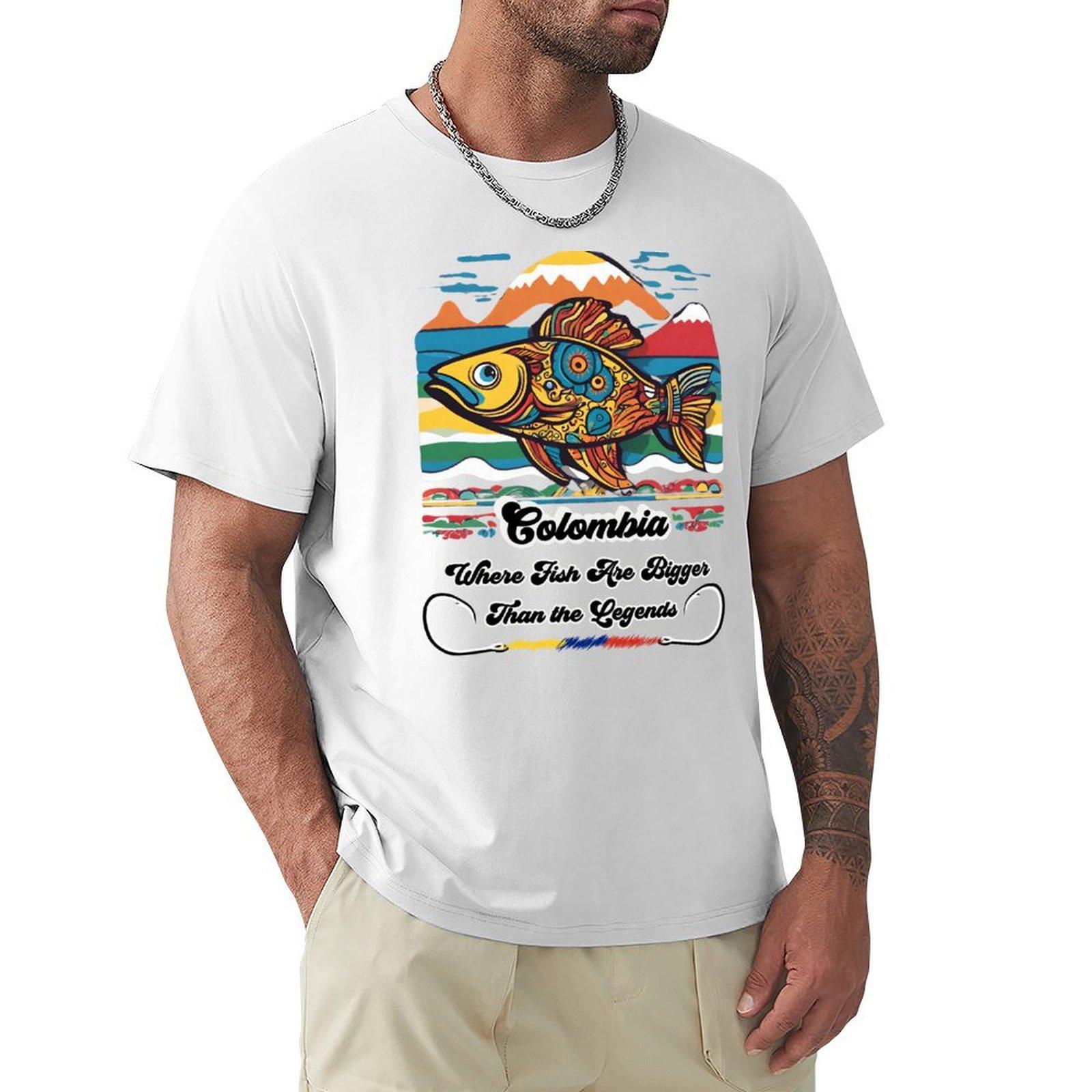 Colombia Where Fish Are Bigger Than The Legends Tshirt Sweat Absorbing Sports Tee Shirt S