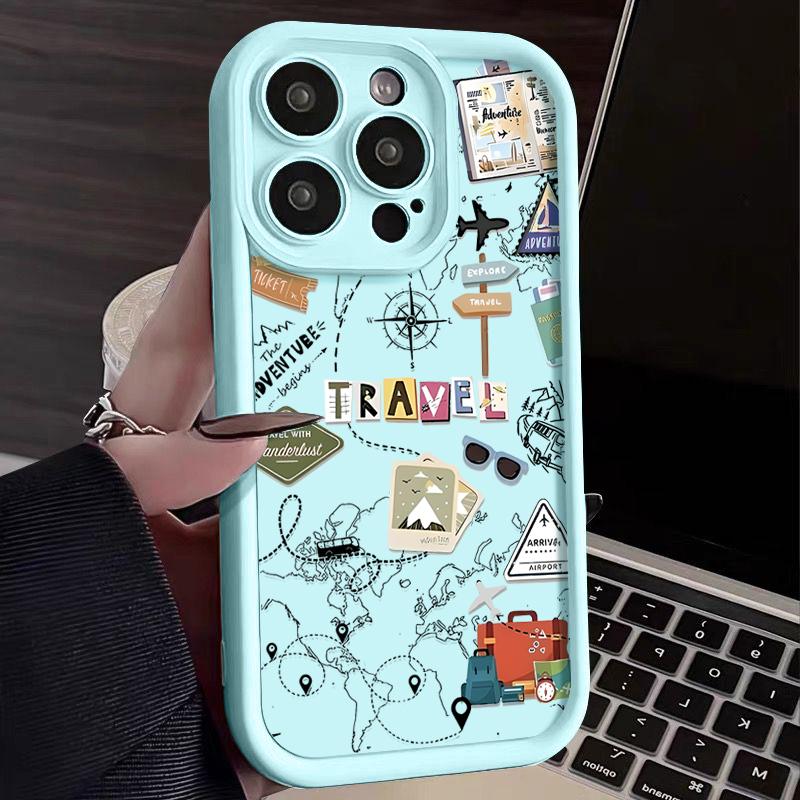 For iPhone 16 Pro Max 15 Pro 14 Plus 13 12 11 XS XR 8 7 Case Shell Signboard Print TPU Soft Shockproof Matte Phone Cover