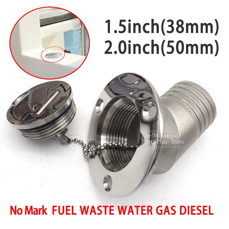 1.5" 38mm/2" 50mm Deck Filler With Key GAS DIESEL FUEL WASTE WATER NO LOGO Marine Boat Hardware Deck Filler Caps Stainless Steel