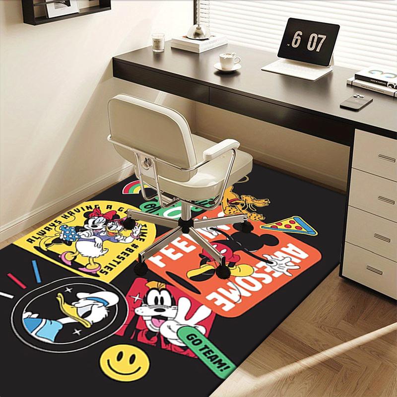 Office Rug Mickey Mouse, Party theme 3D Printed Anti-Slip Rug-Machine Washable for Living Room