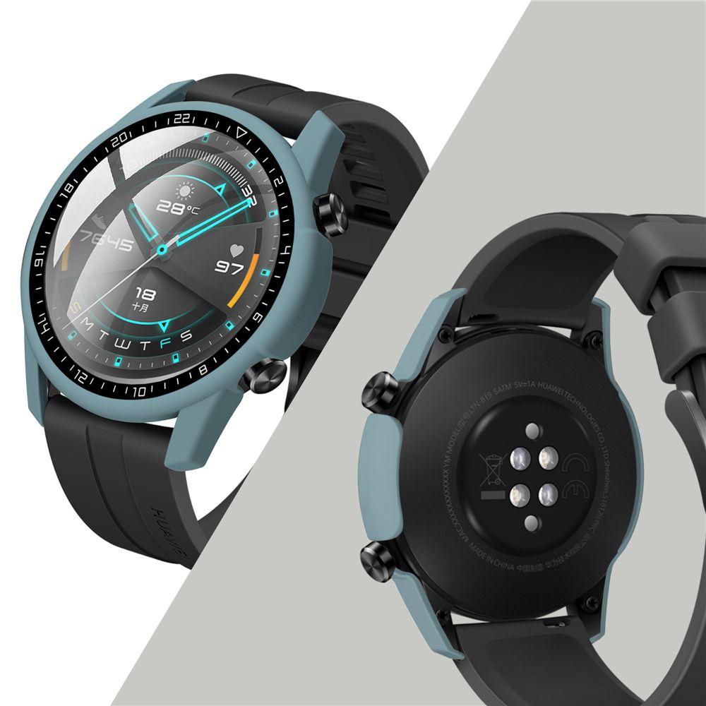 Full Coverage Screen Protector Frame Bumper Shell PC Tempered Glass Cover Dial Scale Protective Case For Huawei Watch GT 2 46mm