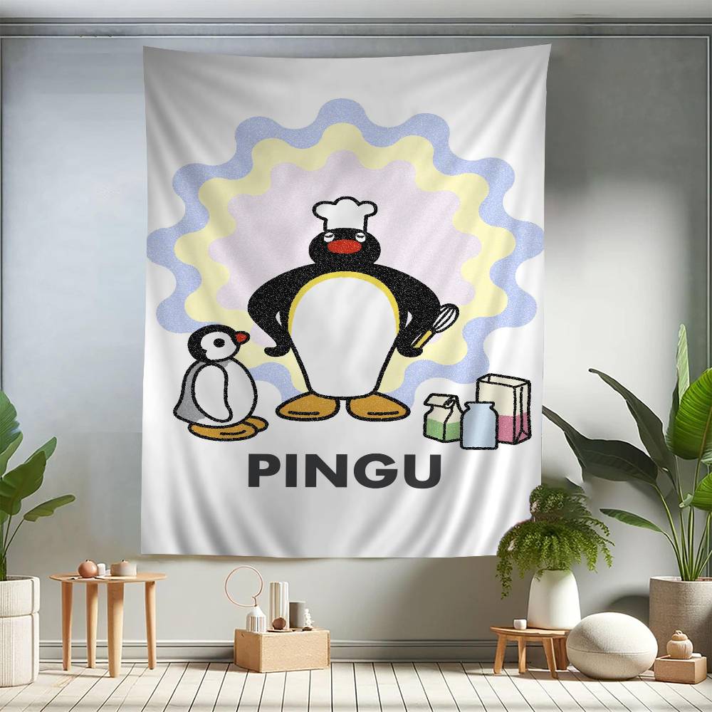 Cartoon Niedlich PPingu Pinguin Bunte Wandteppich Wandbehang Böhmische Wandteppiche Mandala Wandbehang Tücher
