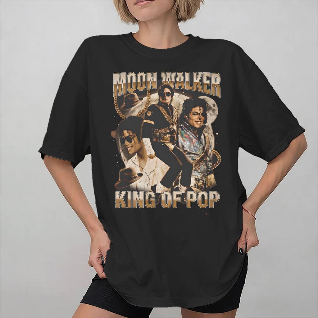 Unisexs Womens King of Pop Michaeles Jacksones MJ T Shirt 100 Cotton Printed Tee Shirts Clothing Outfits
