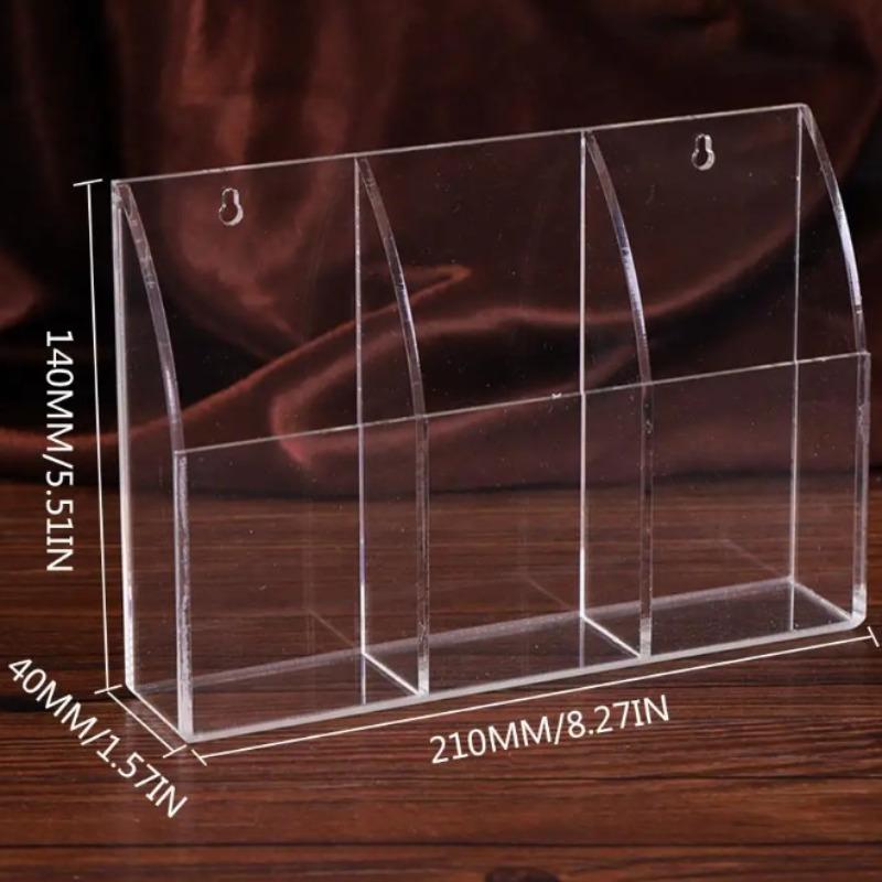 Case Acrylic Remote Control Holder Office Air Conditioner Makeup Brush Home Space Saving Transparent Wall Mounted Storage Box