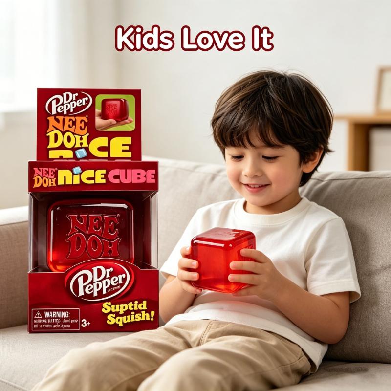Discover Intime Needoh X Dr Pepper Nice Cube Squishy Toy, Stress Relief Squeeze Fidget Cube, Sensory Anxiety Relief Toy For Children & Adults