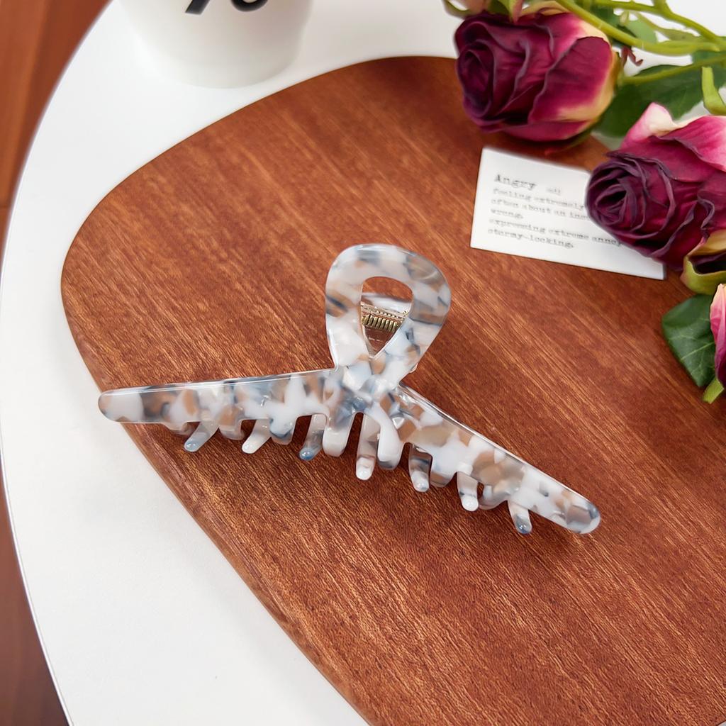 Korean New Fashion 11.5cm Geometric Hollow Hair Clip Simple Marbling Acetic Acid Shark Clip Hair Accessories
