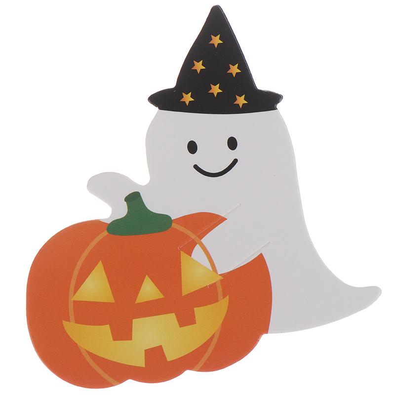 50Pcs/Lot Ghost Pumpkin Diy Halloween Gift Candy Paper Cards Lollipop Cards