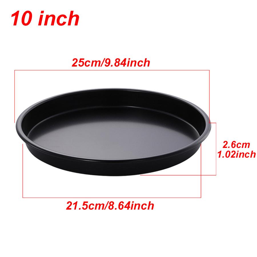 6-10inch Carbon Steel Circular Pizza Baking Tray Anti Stick Cake Baking Pan Microwave Oven Pie Cookie Baking Tray for Kitchen