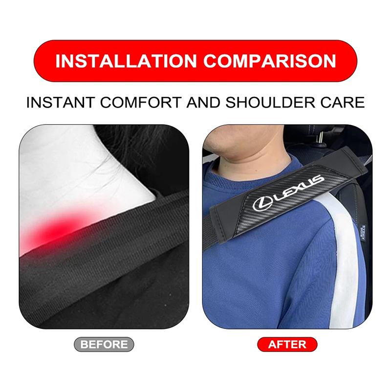 Car Seat Belt Shoulder Cover Carbon Fiber Protective Pad For Lexus F SPORT ES UX 300e GS GX IS LS LX CT LC LBX NX RX 350h 450h