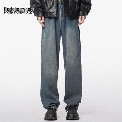 Mark Fairwhale Men's Washed Loose Straight-Leg Jeans
