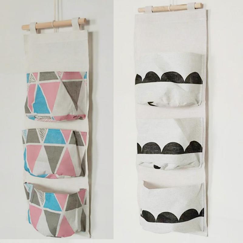 Organize Your Space with Fabric Pocket Bag Wall Hanging Storage for Bedroom and Bathroom