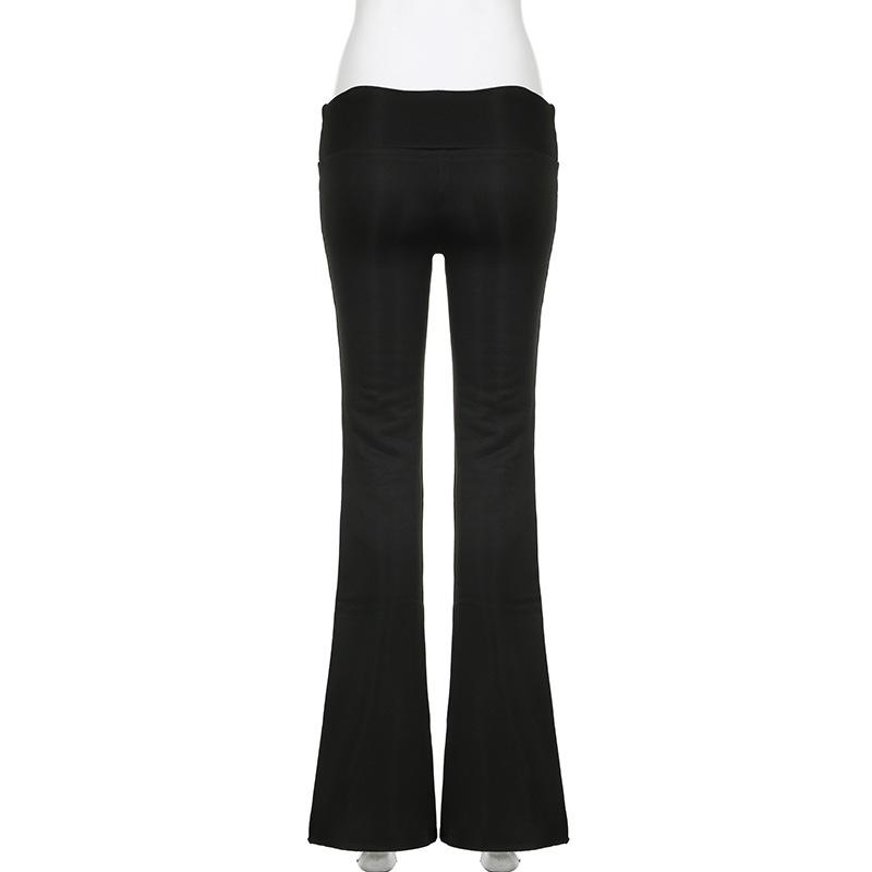 Slim Low Waist Casual Sweatpants For Women Solid Simple Basic Flared Pants Sports Jogging Trousers