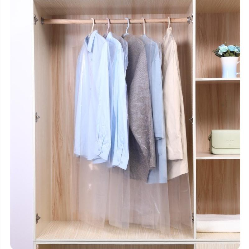 Dustproof Bags for Dry Cleaning Clothes Clothing Hanging Dust Cover Wedding Suit Jacket Storage Bag Transparent Disposable Clothing Covers 100pcs