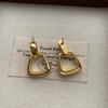 Simple Trapezoidal Ring Earrings, Stud Earrings, High Recognition, Light Luxury And Generous Three-Dimensional Niche Personalized High-Grade Earrings