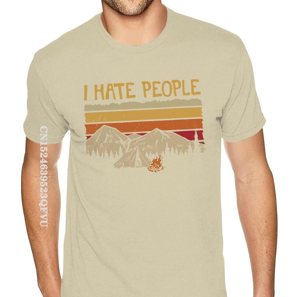 Christmas Mountain Camping I Hate People T-Shirt For Men Personalized Gothic Style Anime Tshirt Kawaii Gothic Style T Shirt