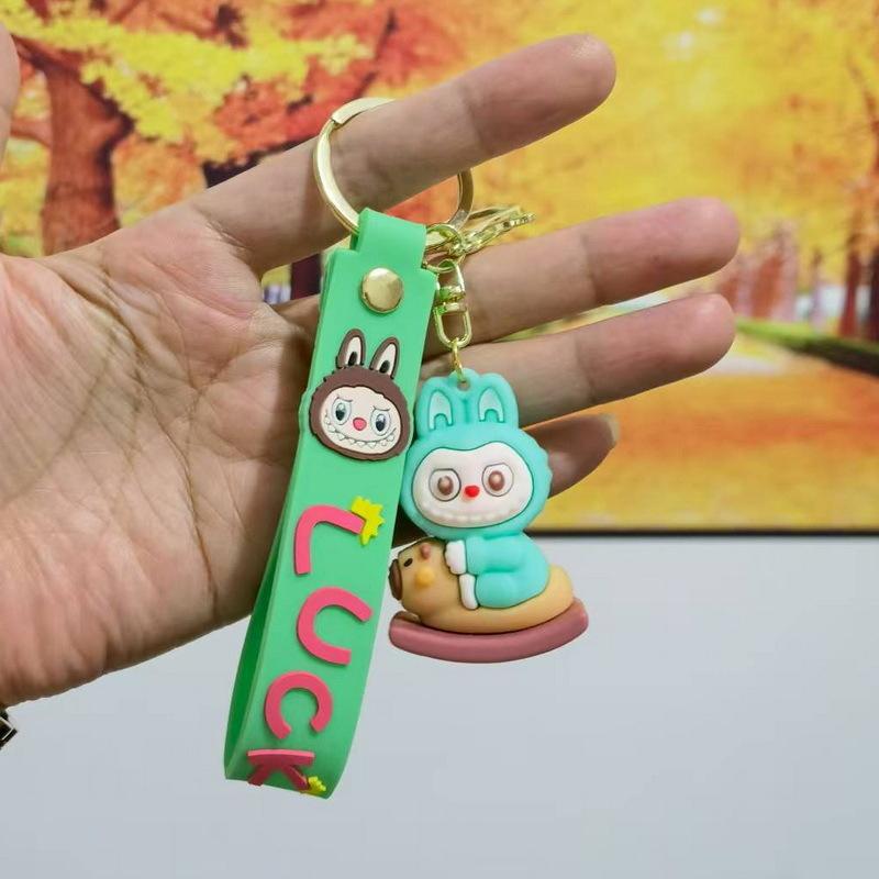 Colorful Cartoon Pvc Sheep Keychain Adorable Soft Keyring for Bags and Cars