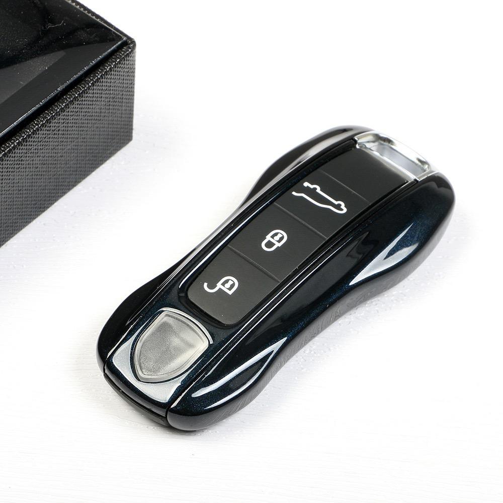 Car Key Shell  Moonlight Blue Remote Control Fob Case Replacement for Porsche Panamera Boxster Macan Cayenne 718 911 Cayman