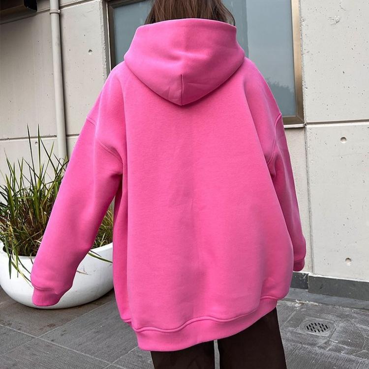 GMXIA Damska bluza z kapturem jesień i zima Street Shaker Loose Pocket Hooded Sweatshirt